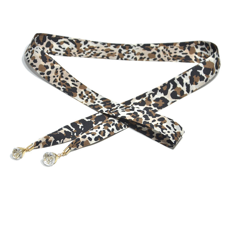 canvas pearl pendant thin waist rope