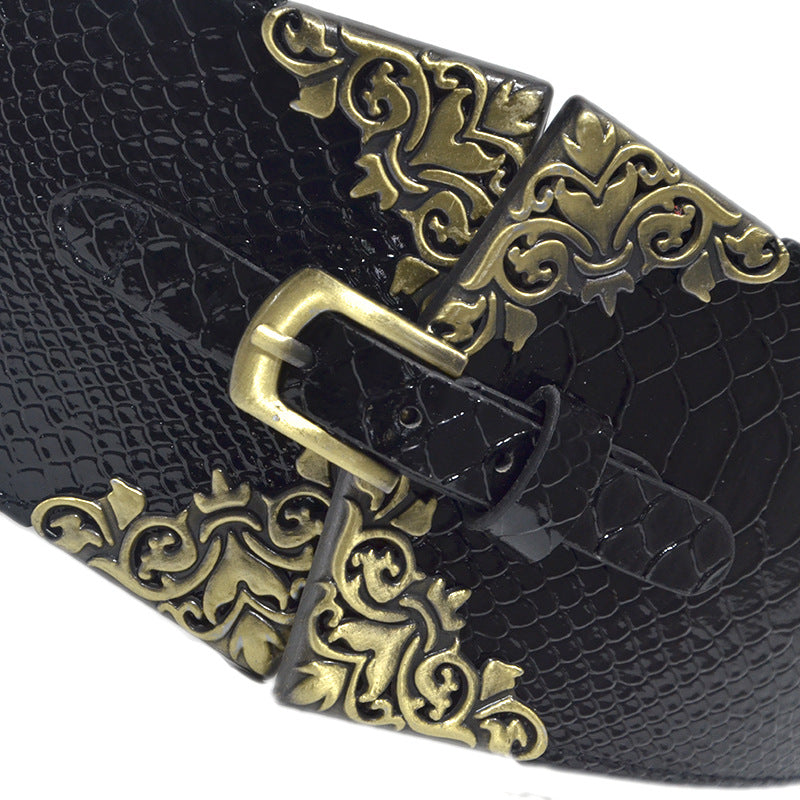 Retro buckle super wide waist seal