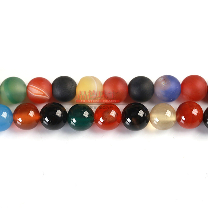 Colorful agate loose beads round beads