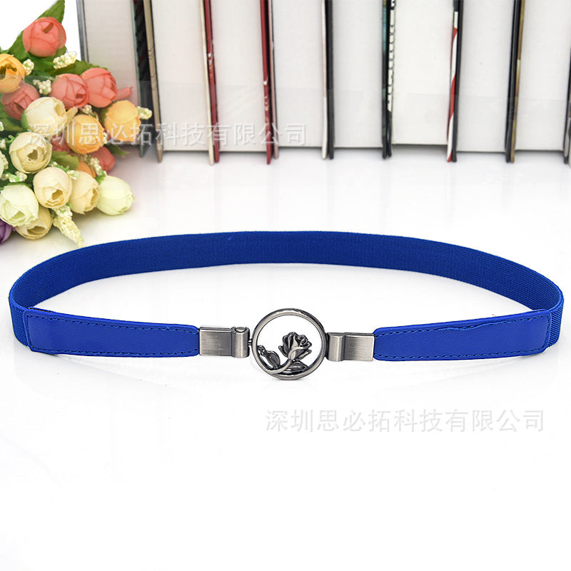 Rose imitation leather retro belt
