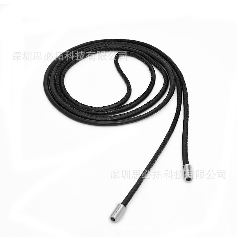 Sheepskin leather knotted rope strap belt