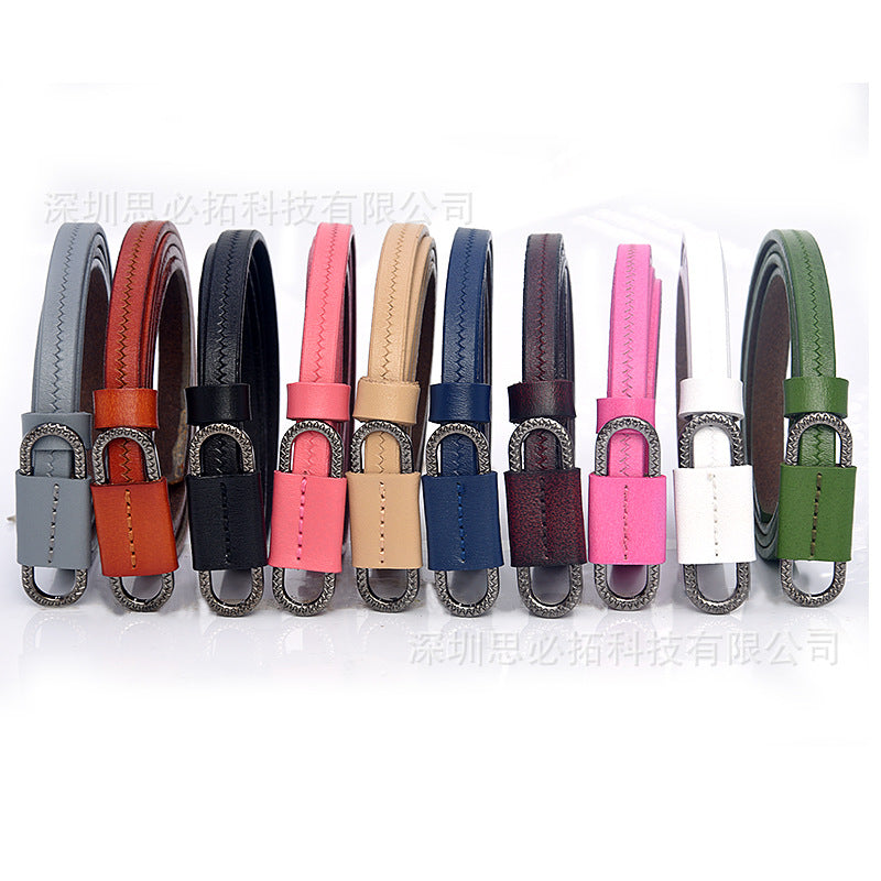 Pin buckle belt thin fashion