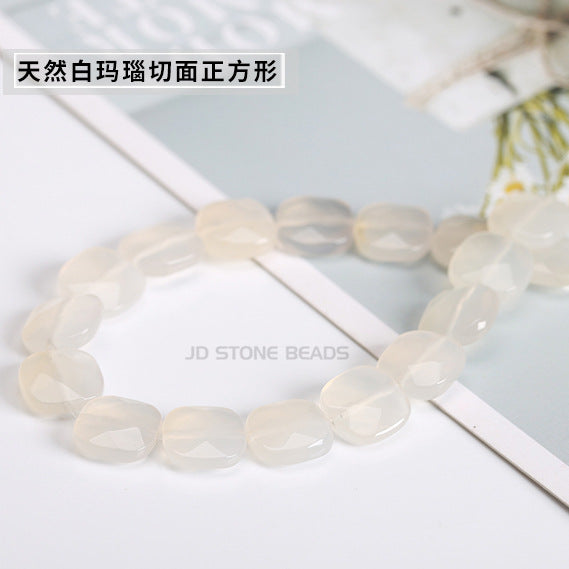 Cuentas sueltas cuadradas de ágata cristalina de 12 mm
