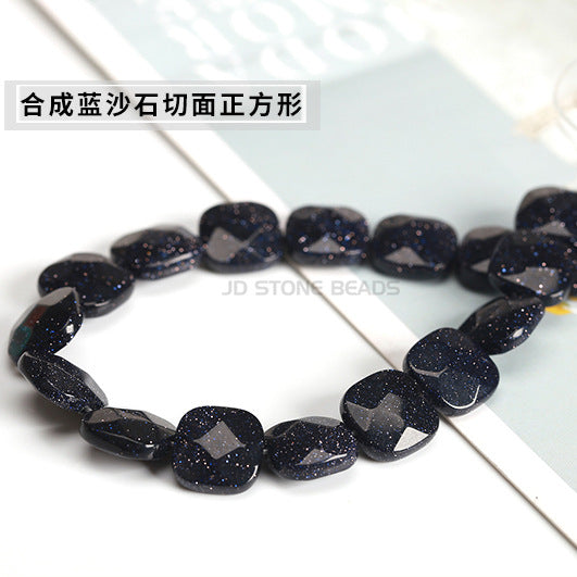 Cuentas sueltas cuadradas de ágata cristalina de 12 mm