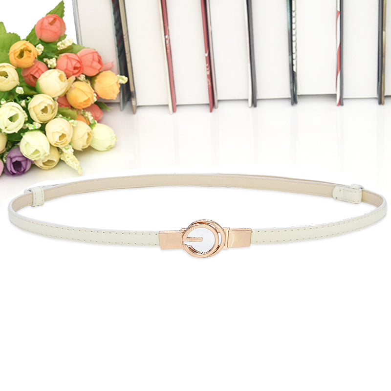 Patent leather women's thin belt