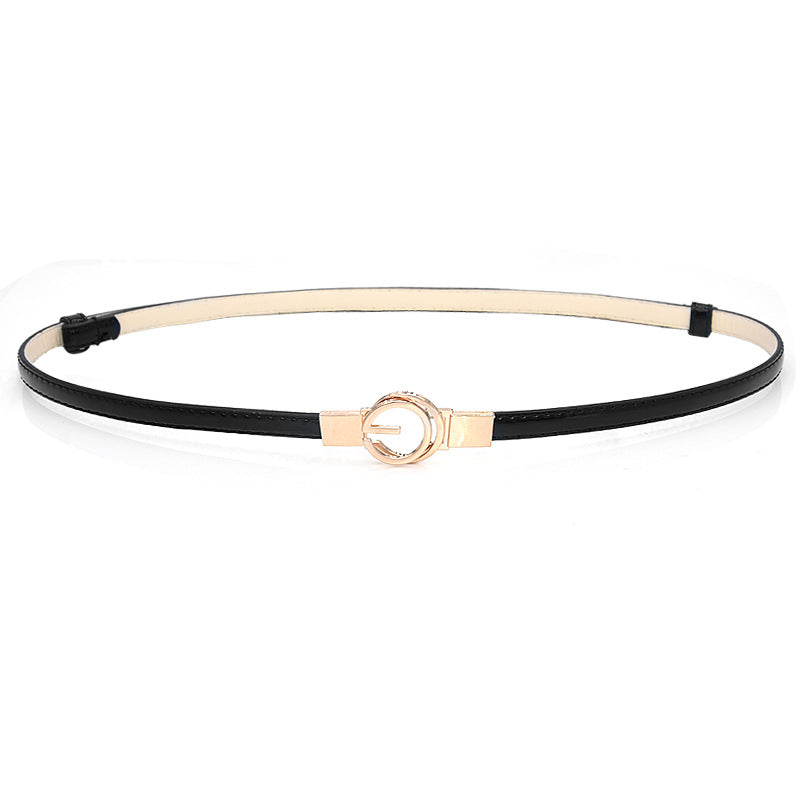 Patent leather women's thin belt