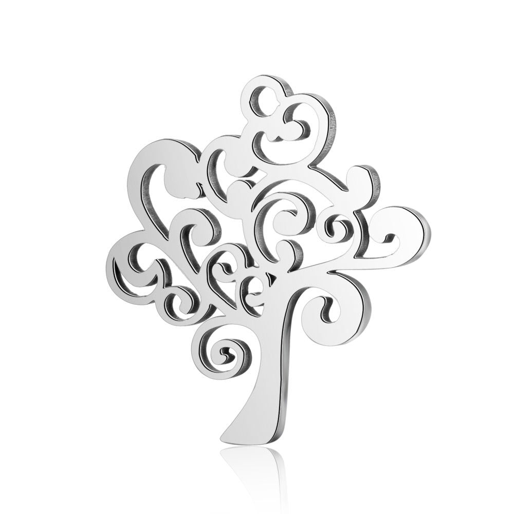 10 piezas/bolsa de accesorios de joyería de acero inoxidable para bricolaje, colgante de árbol de la vida