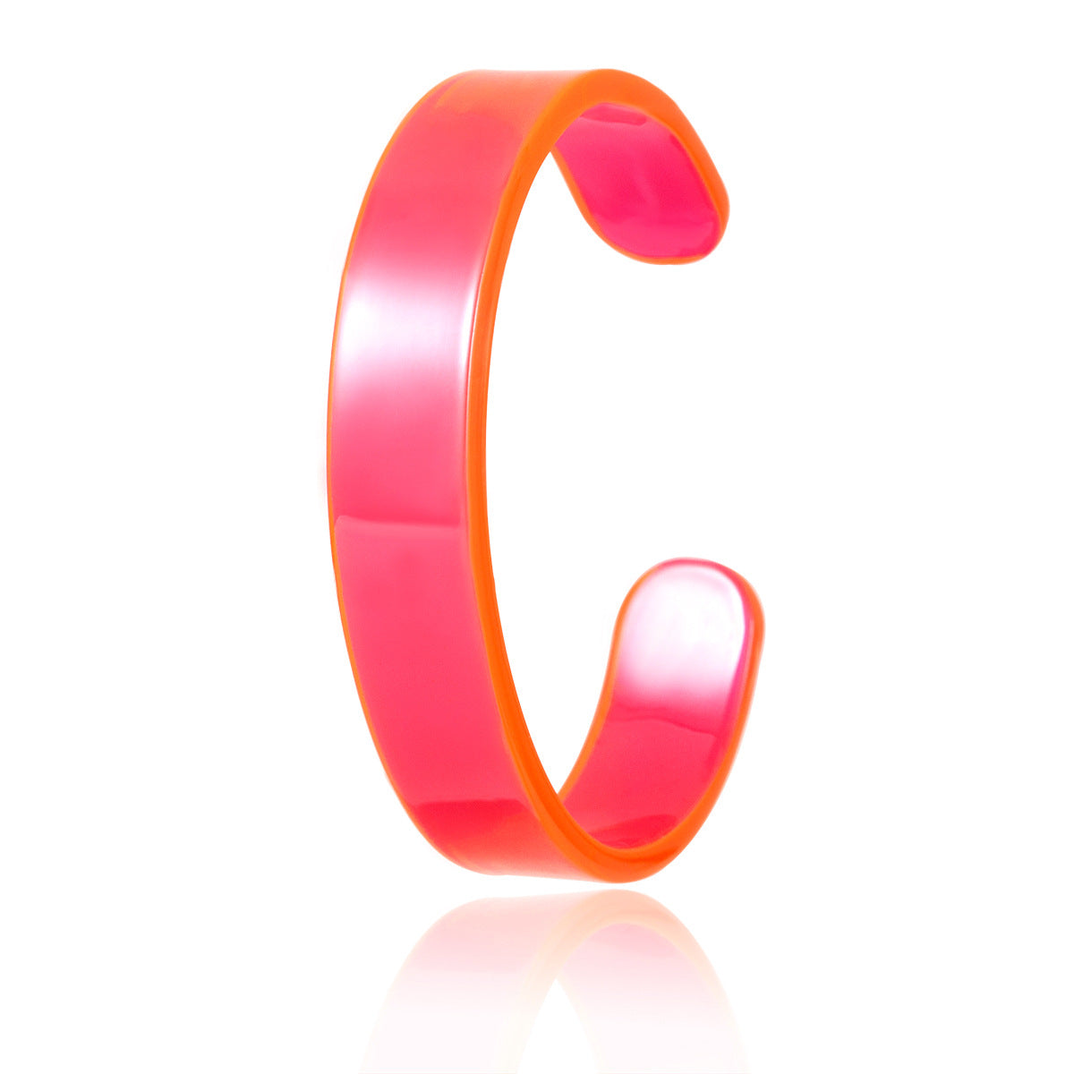 Fluorescent color half circle acetic acid opening bracelet