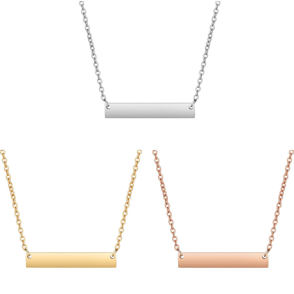 One-line pearl plate titanium steel necklace