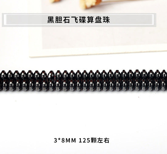 Black gallstone abacus beads DIY necklace bracelet beads