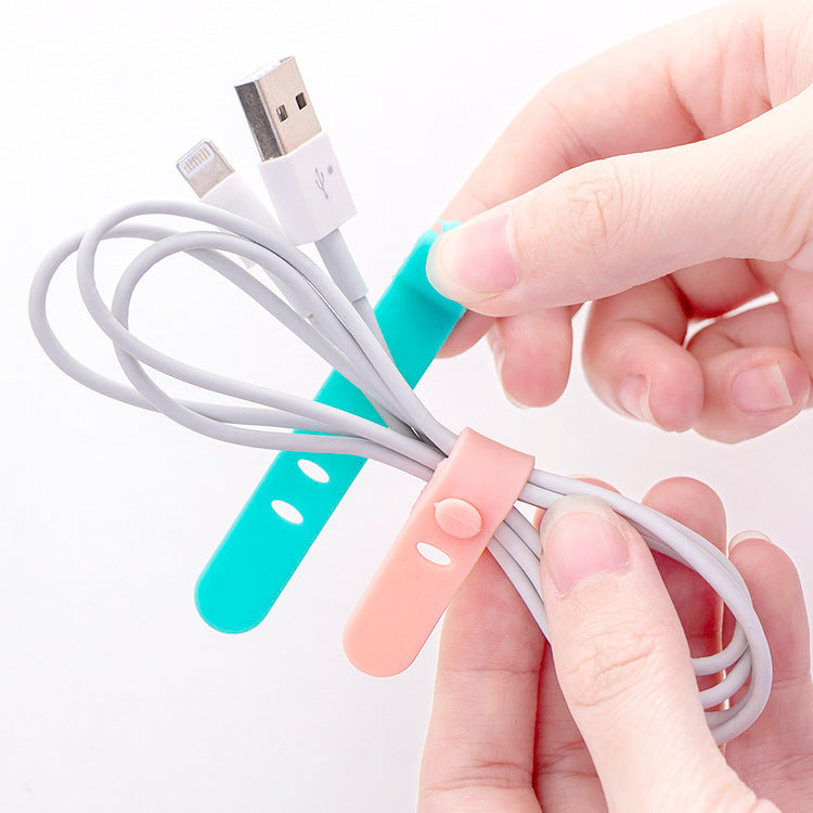 Silicone Anti-Lost Earphone Holder, Soft Cable Tie, Data Cable Organizer
