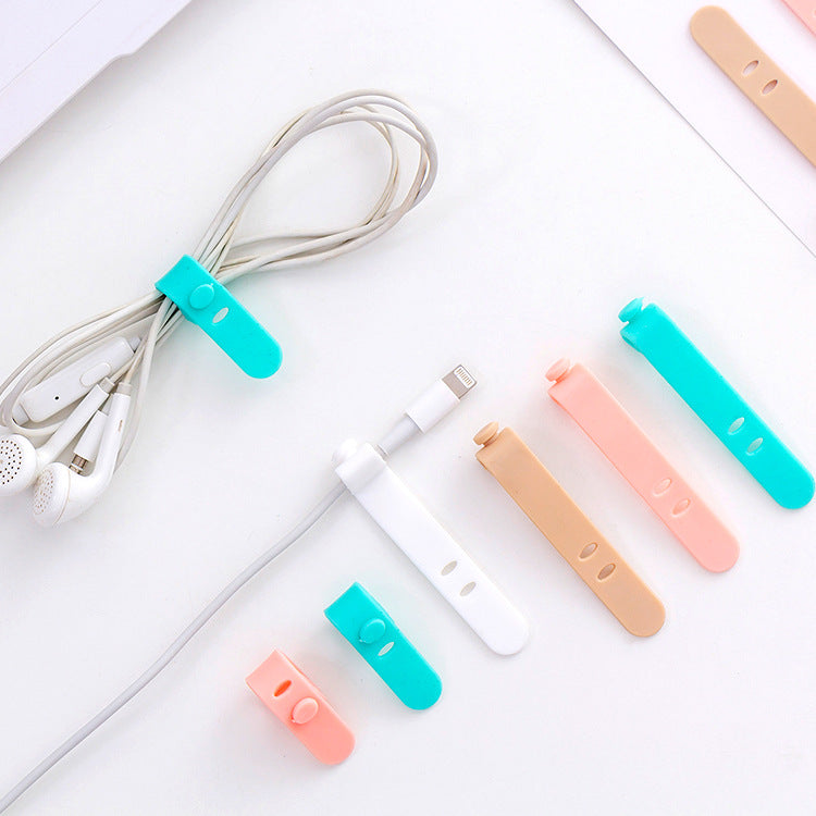 Silicone Anti-Lost Earphone Holder, Soft Cable Tie, Data Cable Organizer