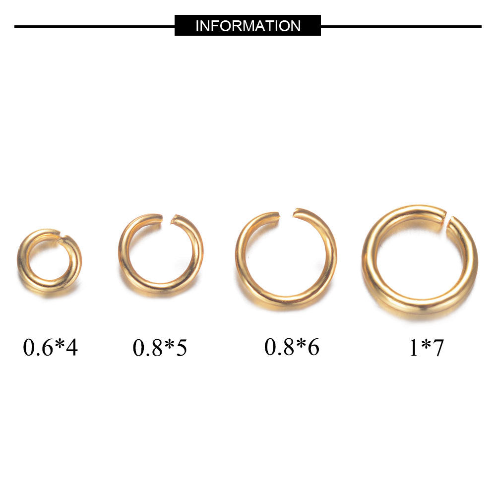 Stainless steel accessories O-type gold-plated opening ring
