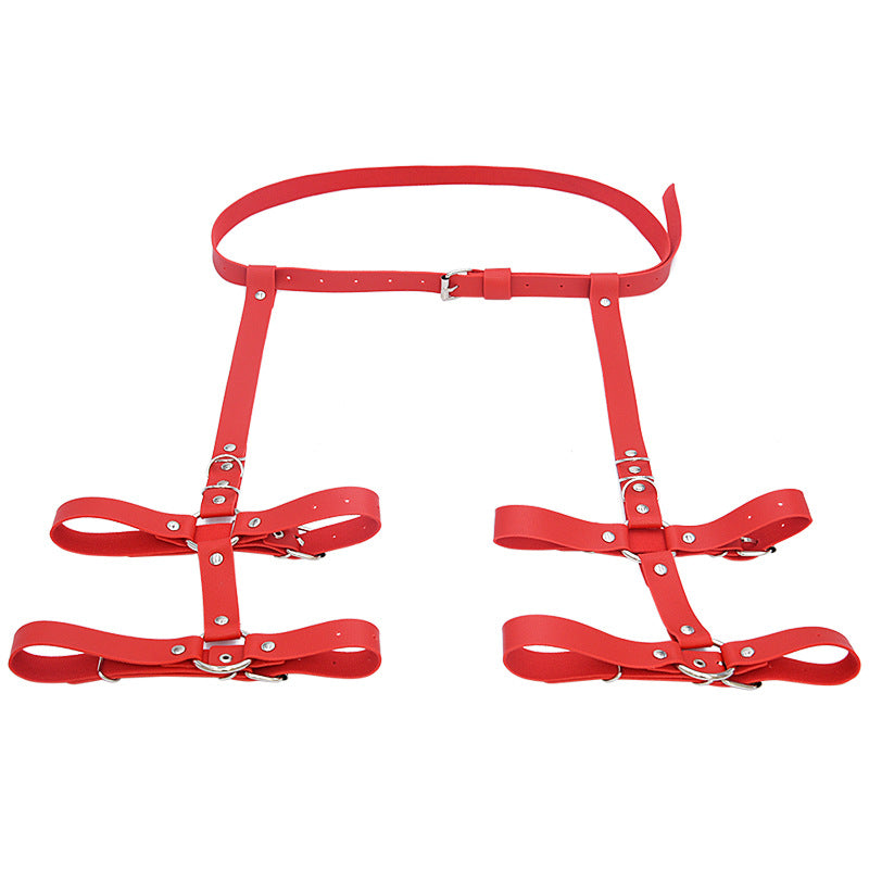 PU leather belt leg ring integrated