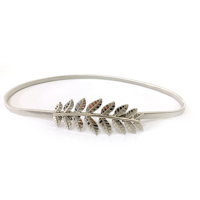 Elastic thin belt metal waist