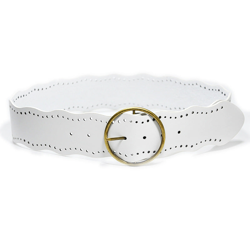 First layer real cowhide wide belt