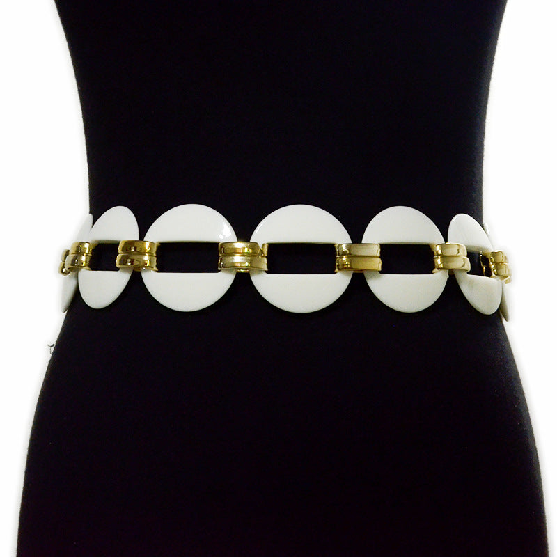Shell decorative metal waist chain