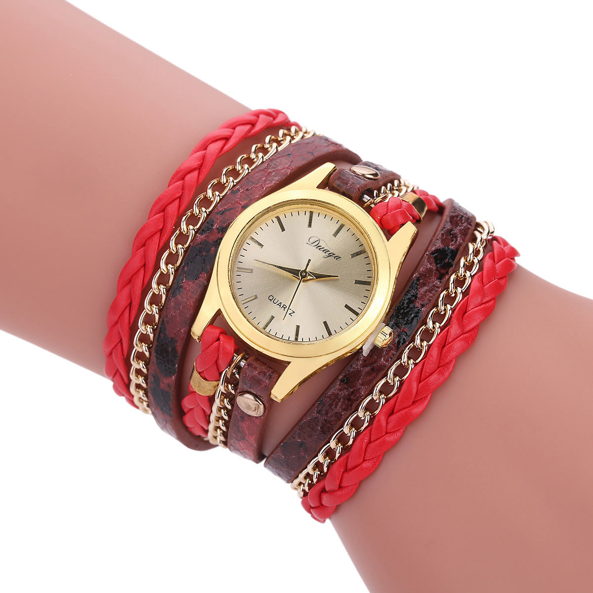 Snake gold belt quartz watch multi-color optional