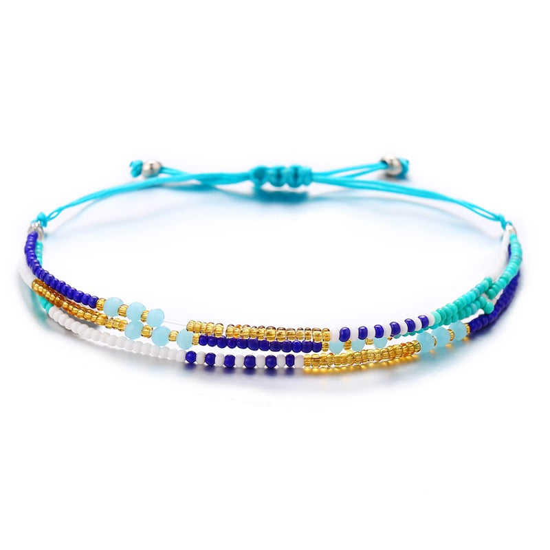Pulsera de cuentas sencillas y coloridas de estilo étnico