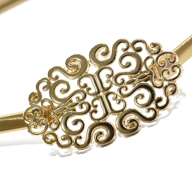 Pattern buckle women's belt