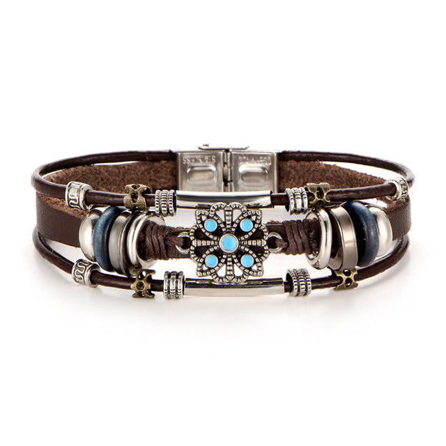 Turquoise Men's Leather Bracelet