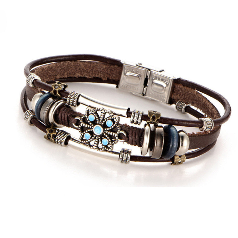 Turquoise Men's Leather Bracelet