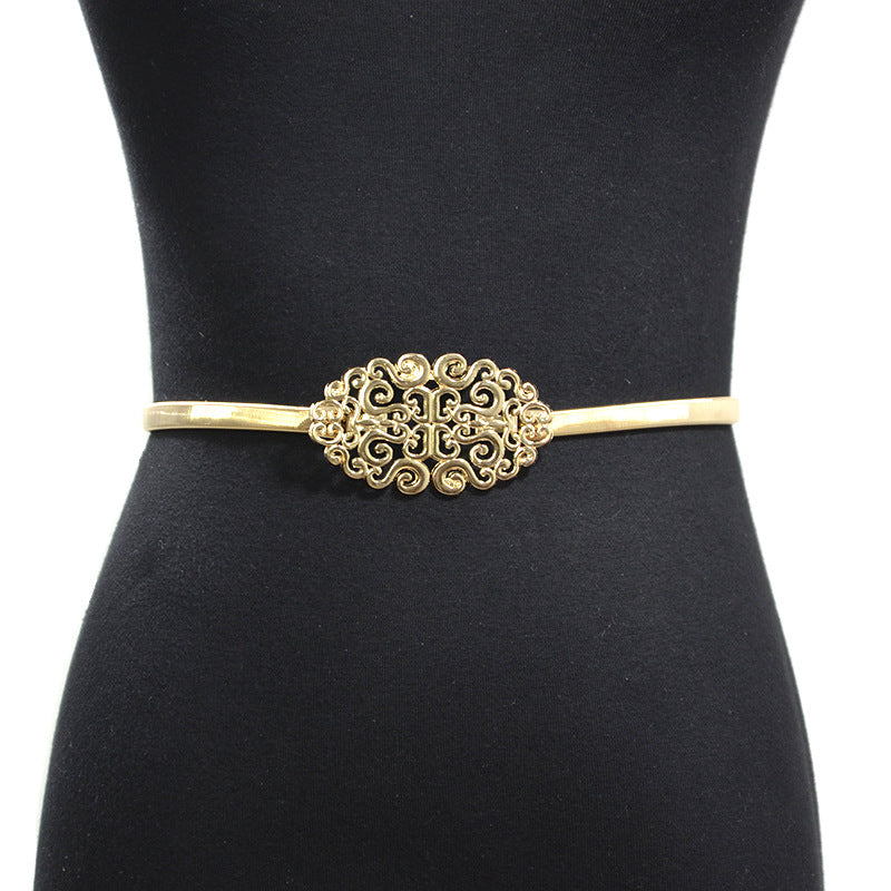 Pattern buckle women's belt