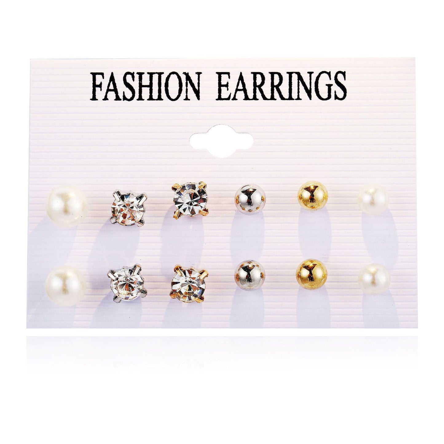 6-Pair Baroque Pearl Stud Earring Set