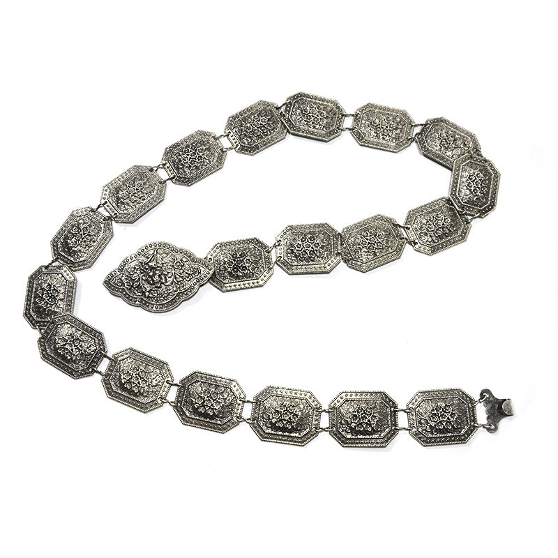 Punk metal sheet waist chain female