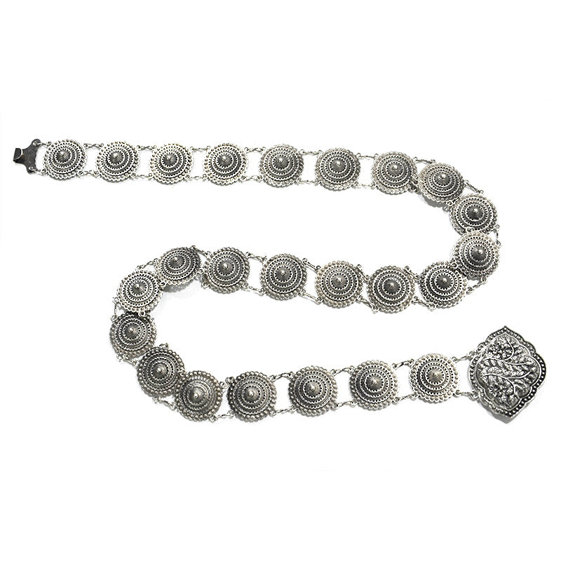 Punk metal sheet waist chain female