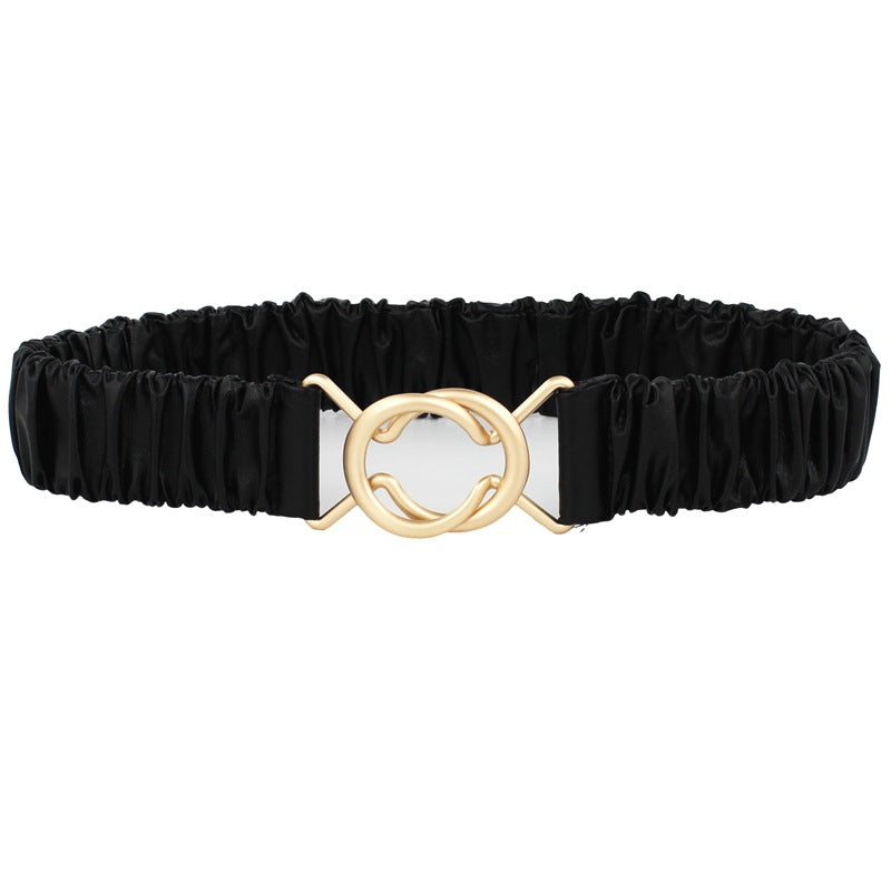 Black elastic decorative belt