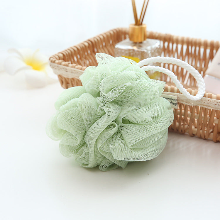 Esponja de baño suave de color sólido, bola de baño exfoliante grande