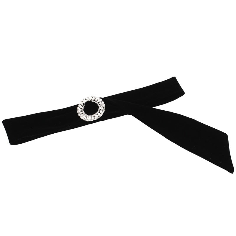 Rhinestone buckle belt woman