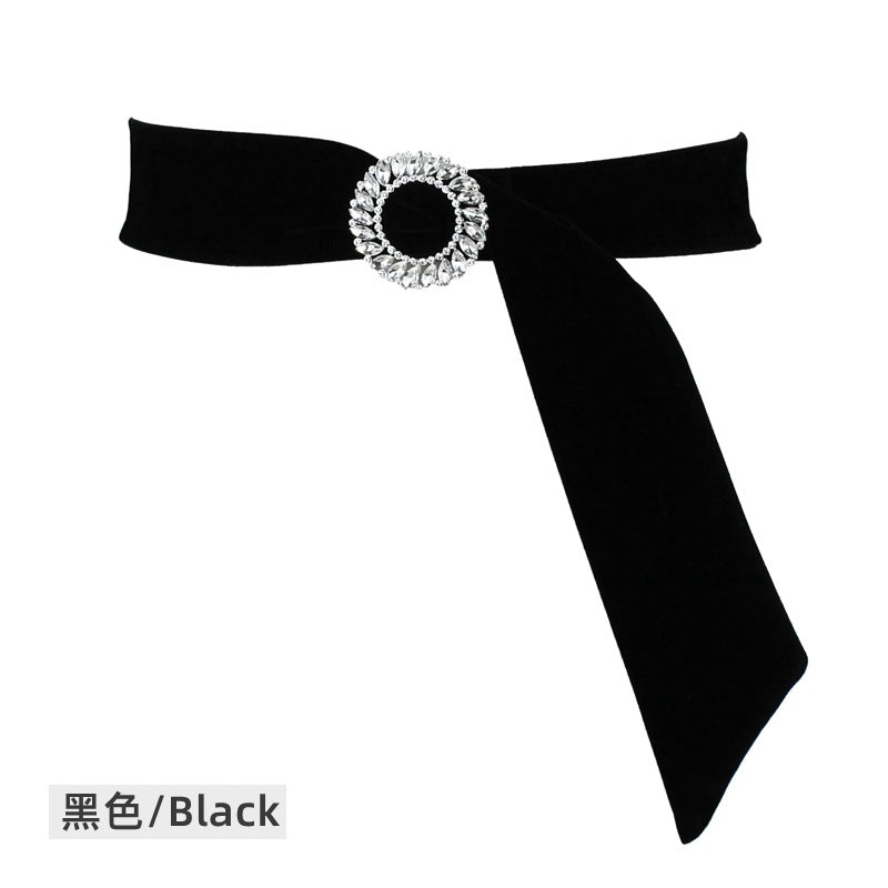 Rhinestone buckle belt woman