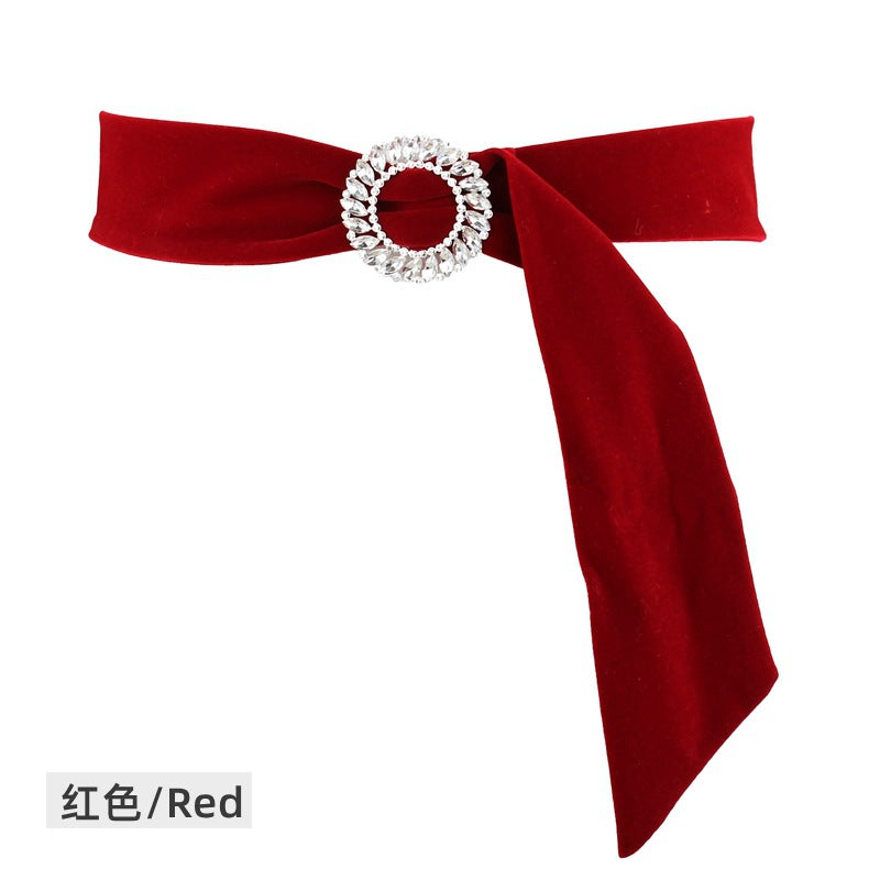 Rhinestone buckle belt woman