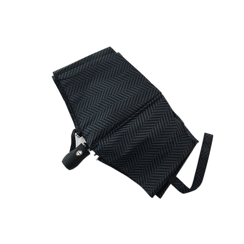 Golden Striped Tri-fold Umbrella Sunshade Business Gift