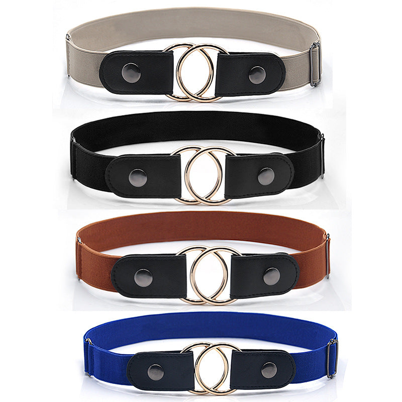 Elastic round buckle belt