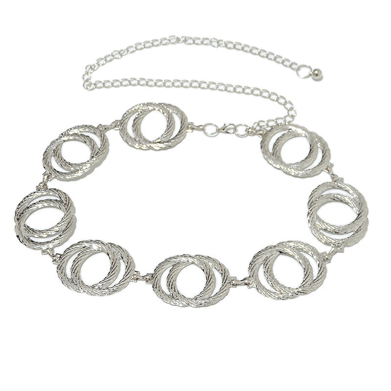 Double ring iron sheet chain waist chain