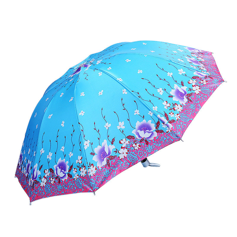 Chinese Style 10K Satin Fabric Umbrella UV Protection Folding Umbrella