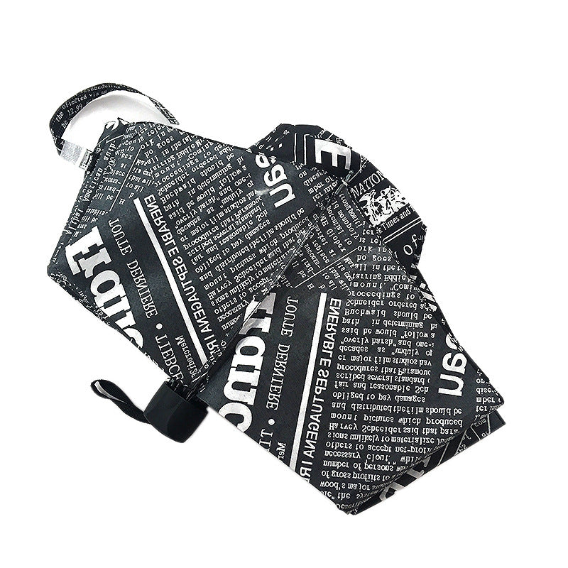 Paraguas plegable creativo con forma de periódico