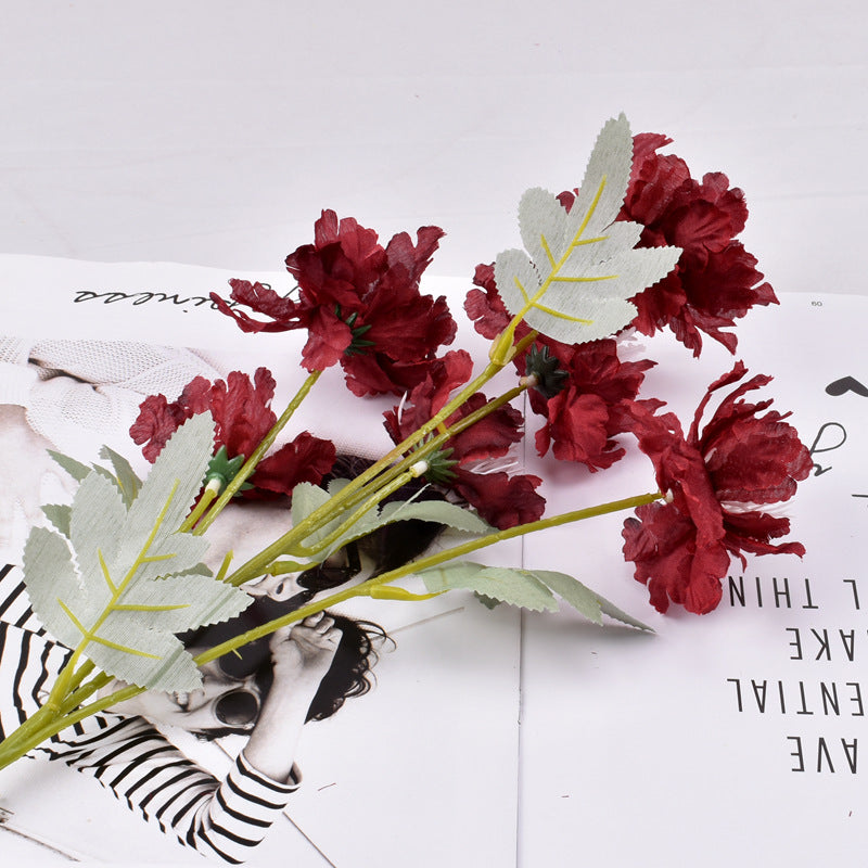 6 snowy peony artificial flower bouquet