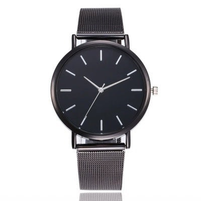 Reloj de cuarzo para mujer con tres escalas y sin dígitos y correa de malla popular