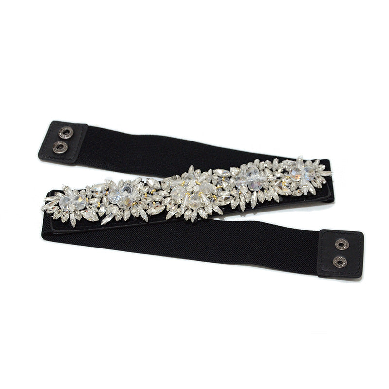 fashion Rhinestone inlaid rice bead belt