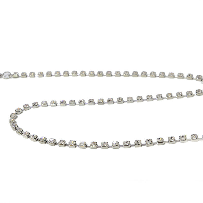 Single row diamond rhinestone inlaid waist chain spot