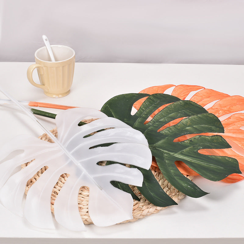 Simulated plant single leaf flower arrangement accessories