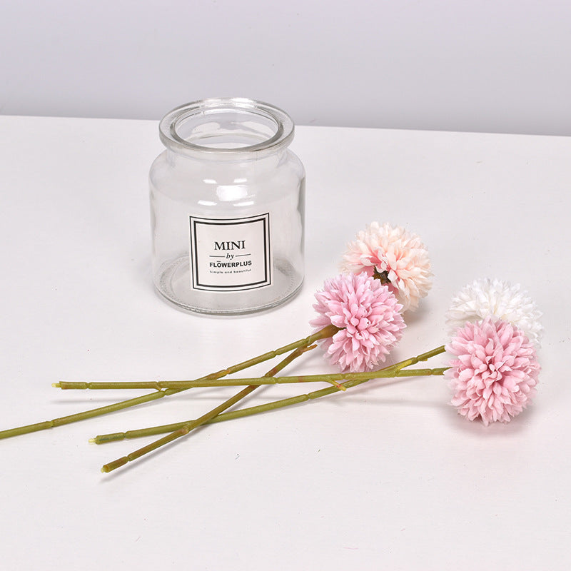 Crisantemo de bola pequeña de diente de león de flor artificial de una sola cabeza