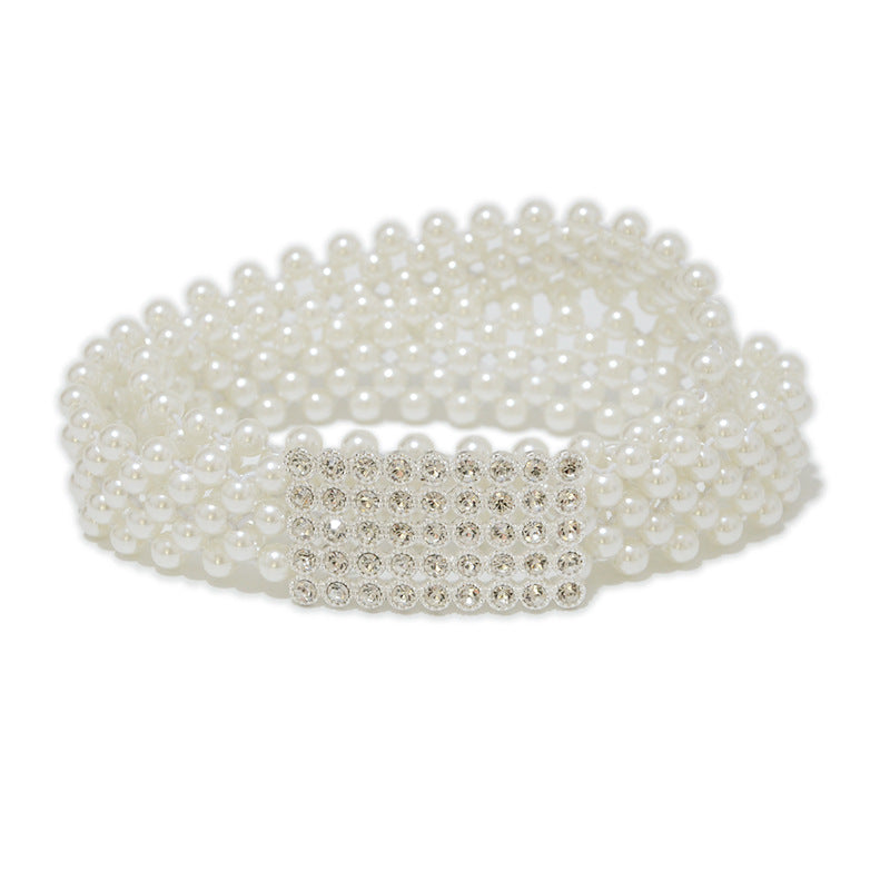 Elastic pearl thin belt wholesale