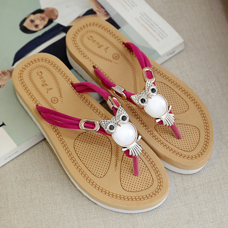 Slippers beaded rhinestone flip-flops