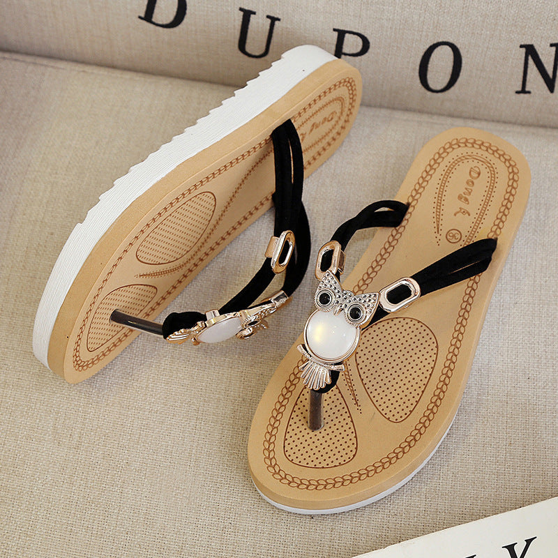 Slippers beaded rhinestone flip-flops