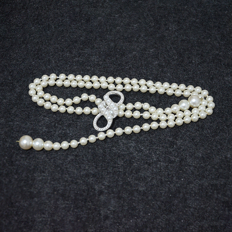Pearl thin belt female sweet